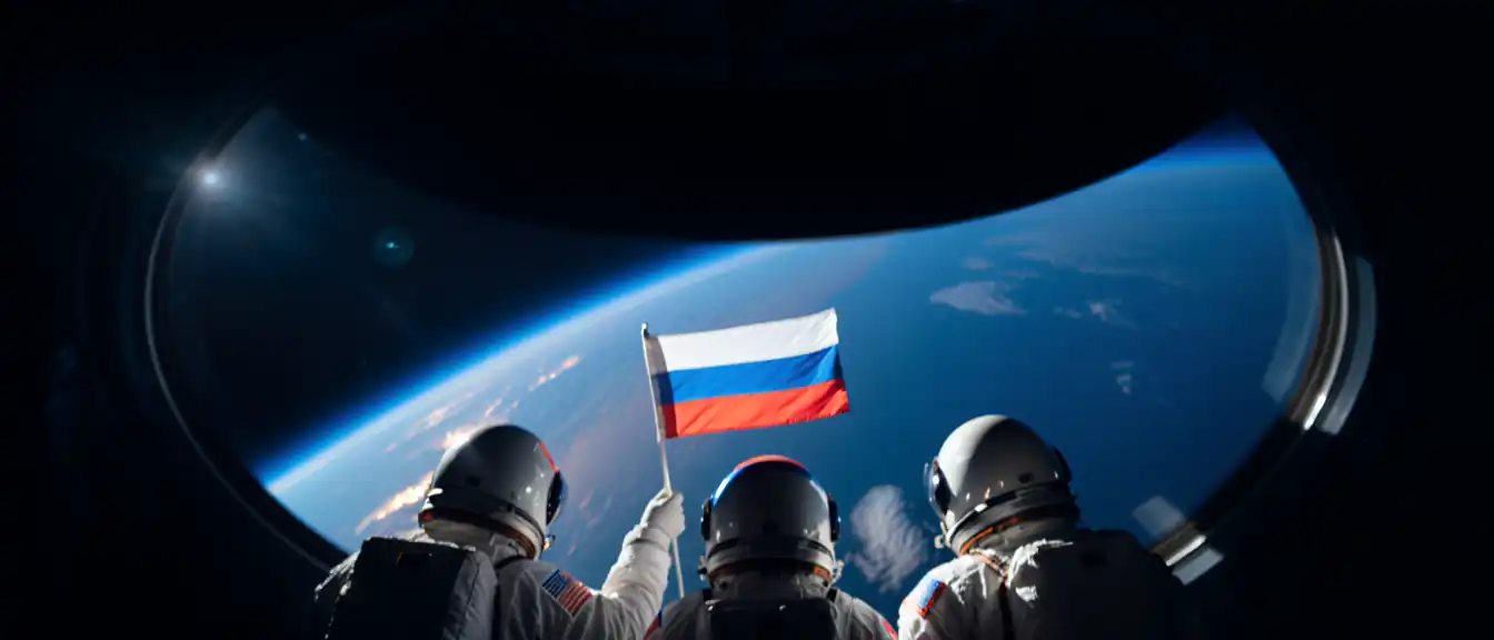 Символ единства на орбите: экипаж МКС обратился к жителям Земли в День флага